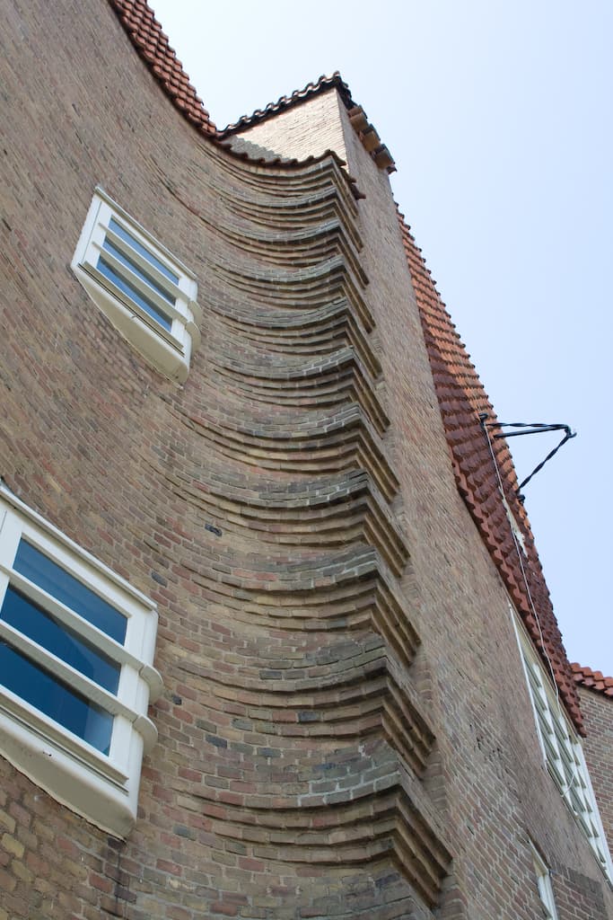 Close detail of laid brickwork