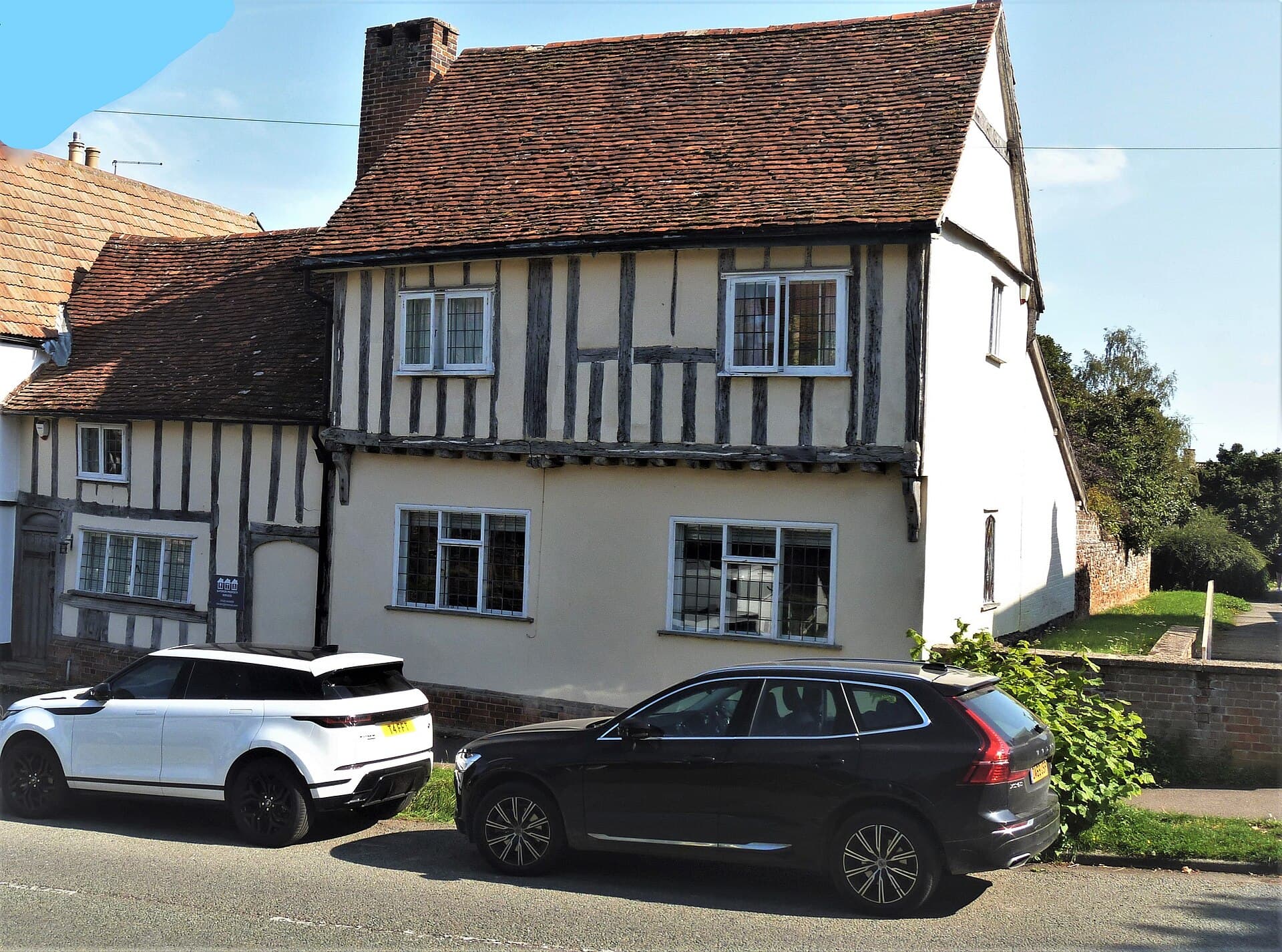 Exposed timber framing and brickwork in a house under renovation